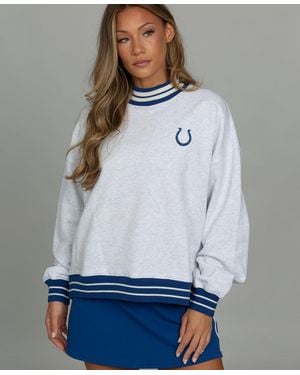 Gold Hinge Indianapolis Colts X Mock Neck Sweatshirt - Gray