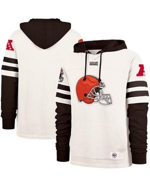 '47 Cleveland Browns Split Zone Cornerback Duo Lacer Hoodie - Natural