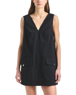 10 Crosby Derek Lam Xander Washed Cotton Twill Trapeze Dress - Black