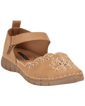 Gc Shoes Gabris Floral Embroidery Mary Jane Flats - Brown