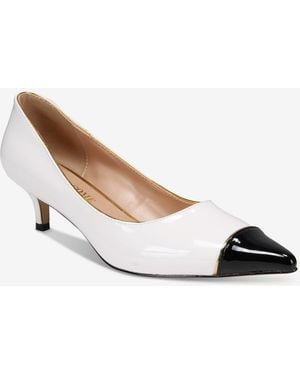THINGS II COME Jacey Luxurious Pointed-toe Kitten Heel Pumps - White