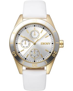 DKNY Quartz Nolita Leather Strap Watch - Metallic