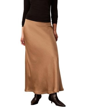 Calvin Klein Double Faced Satin Bias-cut Maxi Skirt - Brown