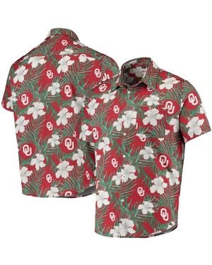 FOCO Oklahoma Sooners Floral Button-up Shirt - Red