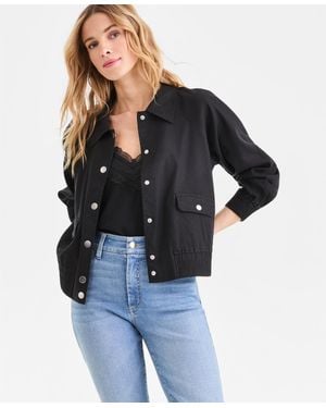 INC International Concepts Linen-blend Bomber Jacket - Black