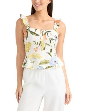Ellen Tracy Ruffle Sleeve Top - Multicolor