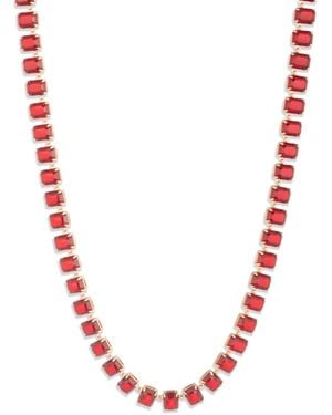 Ralph Lauren Siam Glass Stone Tennis Collar Necklace - Red