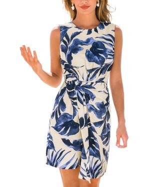 CUPSHE Charmer Tropical Mini Beach Dress - Blue
