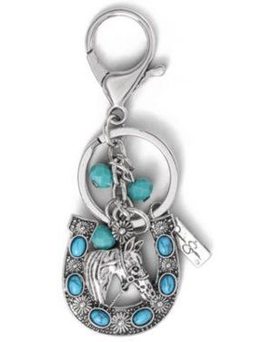 Jessica Simpson Horseshoe Star Keychain With Turquoise Charms - Blue