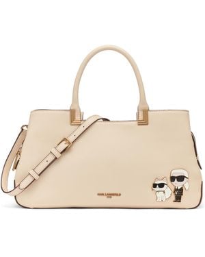 Karl Lagerfeld Meribelle Large Satchel Bag - Natural