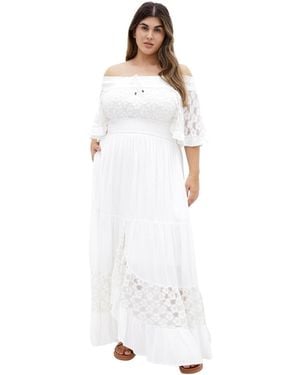 City Chic Plus Size Spellbound Dress - White
