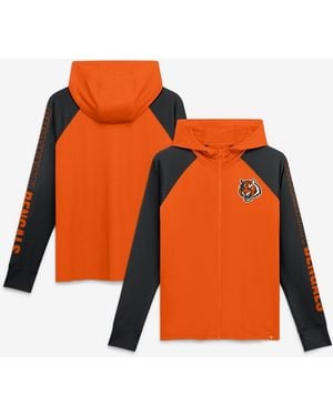 Fanatics Orange/black Cincinnati Bengals Cornerback Blitz Raglan Full-zip Hoodie
