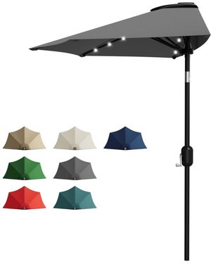 Homfan 9ft Half Patio Umbrella - White