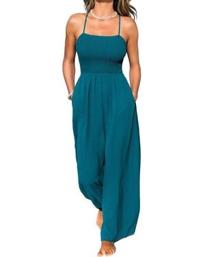 CUPSHE Sea Change Blue Jumpsuit