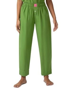 Hue Poplin Pajama Pants - Green