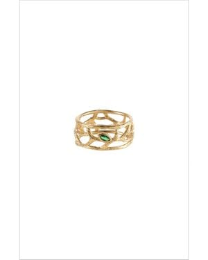 Retro Chic Verdant Whisper Ring - Metallic