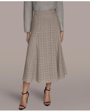 Donna Karan Side Zip A-line Skirt - Brown