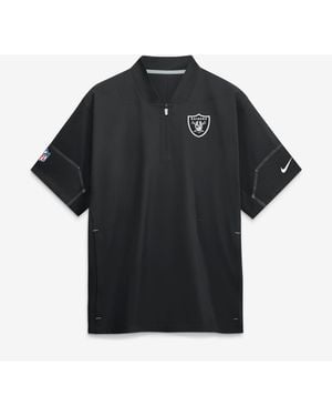 Nike Las Vegas Raiders Sideline Short Sleeve Quarter-zip Coaches Jacket - Black