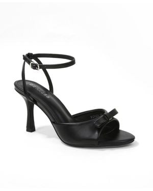BERNESS Farida Bow Accent Ankle Strap Heeled Sandals - Black