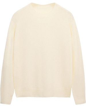 Mango Selection Crewneck Wool Sweater - White