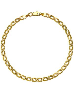 Macy's Diamond-cut 3d Link Bracelet - Metallic