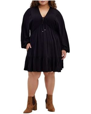 City Chic Plus Size Devine Mini Dress - Black