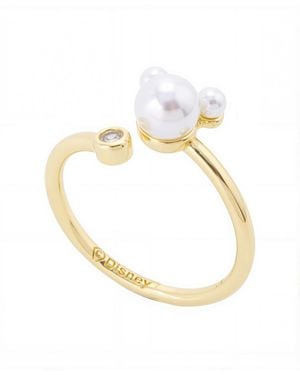 Disney Mickey Mouse Cultivated Pearl And Cubic Zirconia Ring - Metallic