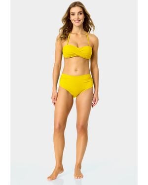 Anne Cole Solid Twist-front Bikini Top - Yellow