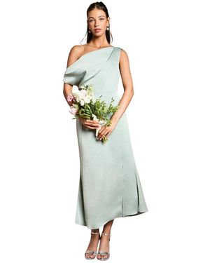 Oasis Satin Bridesmaid Midi Dress - Green