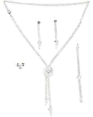SOH Bling Drop Necklace - White