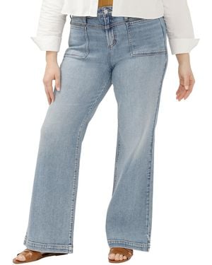 Silver Jeans Co. Plus Size Avery High-rise Wide-leg Denim Trouser - Blue