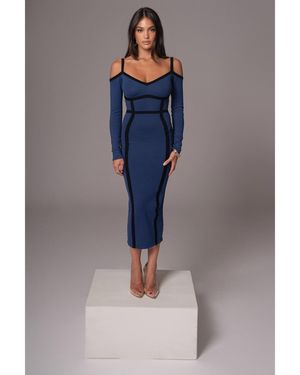 JLUXLABEL Debora Knit Midi Dress - Blue