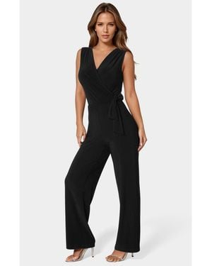 Bebe Jersey Wrap Tie Jumpsuit - Black