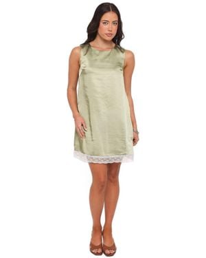 Petal & Pup Gretel High-neckline Lace-trim Mini Dress - Green