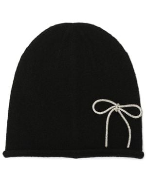 Kate Spade Embellished Bow Knit Beanie - Black