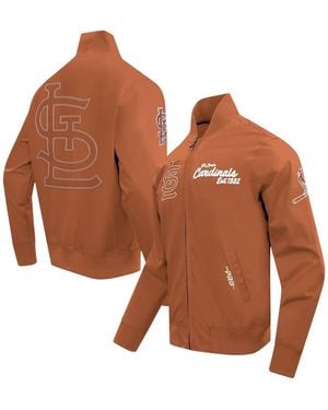 Pro Standard St. Louis Cardinals Paint The City Twill Full-zip Jacket - Brown
