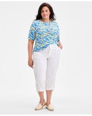 Style & Co. Mid-rise Cargo Capri Pants - White