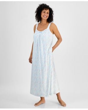 Charter Club Cotton Eyelet Tank Nightgown - Blue