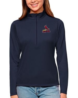 Antigua St. Louis Cardinals Tribute Quarter-zip Pullover Sweatshirt - Blue