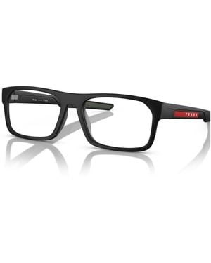 Prada Linea Rossa Rectangle Eyeglasses - Brown