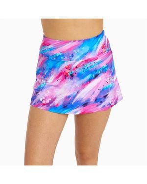 Calypsa Plus Size Short Swim Skort - Red