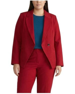 UNIVERSAL STANDARD Plus Size Double Breasted Ponte Blazer - Red