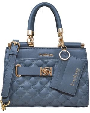 Bebe Alex Quilted Small Satchel Bag - Blue