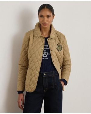Ralph Lauren Crest Patch Quilted Jacket - Natural