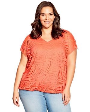 Avenue Elora Burnout Top - Orange