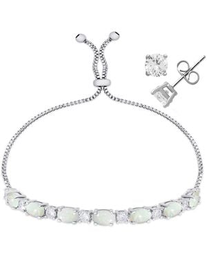 Macy's Simulated Citrine Cubic Zirconia Oval Round Adjustable Bracelet - Natural