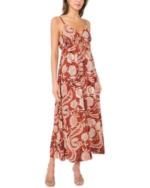 Msk Paisley Print Button-front Maxi Dress - Red