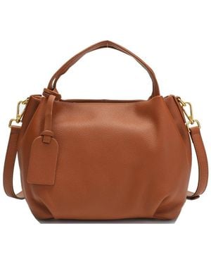 Susu Vale Genuine Leather Slouchy Satchel Bag - Brown