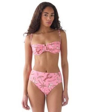Kate Spade Ruched Bra Top High Cut Bottoms - Red