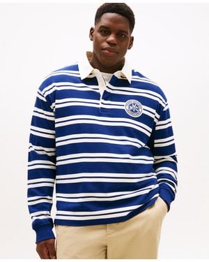 Tommy Hilfiger Big & Tall Stripe Rugby Shirt - Blue